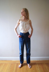 Antique corset cover . 1900s 1910s vintage white top . size xs to xs/small