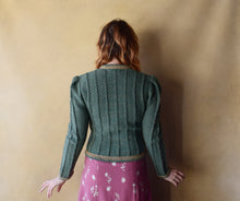 Load image into Gallery viewer, 1980s hand knit sweater . Wolkenstricker Bavarian cardigan . size xs to s/m