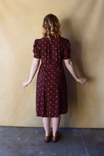 Load image into Gallery viewer, 1930s 1940s dress . vintage puff sleeve dress . size m to m/l