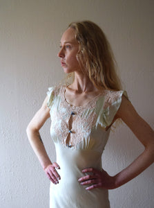 1930s mint green silk bias cut gown . vintage slip dress . size xxs to xs