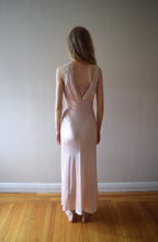 Load image into Gallery viewer, 1940s satin gown . vintage 40s pink nightgown . size xs to xs/small