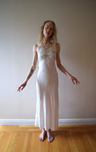 Load image into Gallery viewer, 1940s rayon satin slip dress . vintage 40s nightgown . size xxs to xs