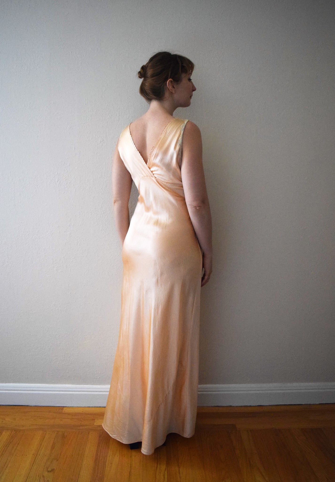 1930s 1940s bias cut gown . vintage silk nightgown . size small to s/m bluefennel 1930s 1940s bias cut gown . vintage silk nightgown . size small to s/m bluefennel