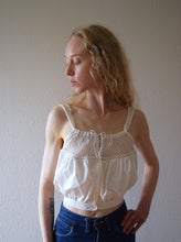 Load image into Gallery viewer, Antique corset cover . 1900s 1910s vintage white top . size xs to xs/small