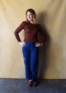 1950s Ranchcraft denim jeans . side zip jeans . 26 waist