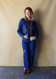 1940s 1950s denim jacket . vintage jacket . size xs to s