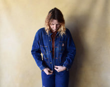 Load image into Gallery viewer, 1940s 1950s denim jacket . vintage jacket . size xs to s