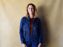 Load image into Gallery viewer, 1940s 1950s denim jacket . vintage jacket . size xs to s