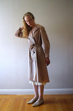 Load image into Gallery viewer, 1940s hooded raincoat . vintage 40s satin trench coat . size small to large