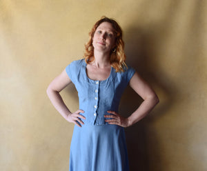 1940s 1950s Koret denim set . vintage dress set . size s to s/m