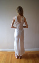 Load image into Gallery viewer, 1940s rayon satin slip dress . vintage 40s nightgown . size xxs to xs