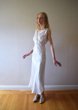 Load image into Gallery viewer, 1940s ivory satin bias cut gown . vintage nightgown . size xs to xs/small