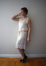 Load image into Gallery viewer, 1920s silk slip dress . vintage 20s chemise . size xs to small