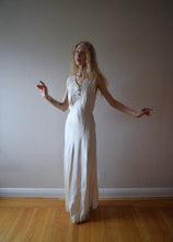 Load image into Gallery viewer, 1930s hand embroidered silk bias cut gown . size small to medium