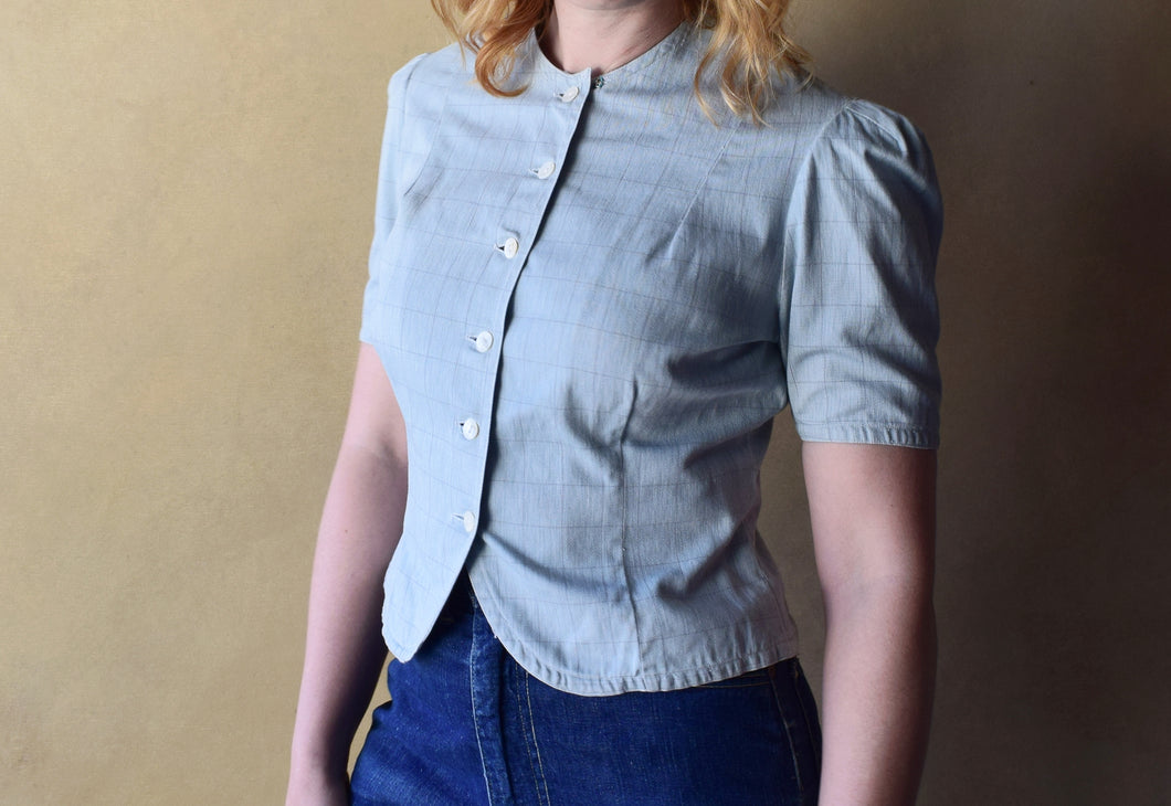 1940s top . vintage 40s top . size s