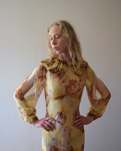 Load image into Gallery viewer, 1930s floral print silk chiffon gown . size xs to xs/small