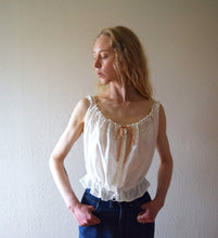 Load image into Gallery viewer, Antique corset cover . vintage Edwardian era cotton top . size small to xl