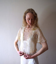 Load image into Gallery viewer, 1930s tambour lace jacket . lace bolero . size xs to medium