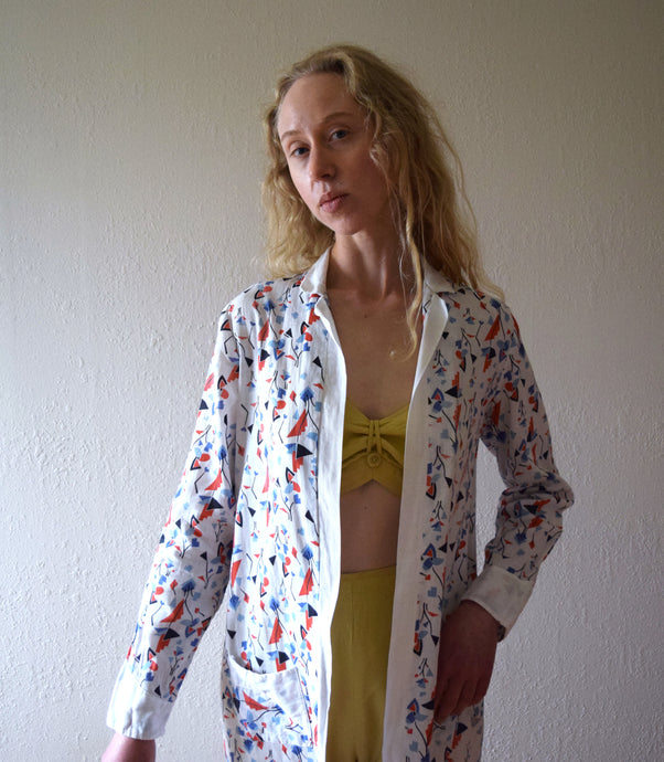 Vintage 1920s 1930s art deco duster robe . size xs to medium