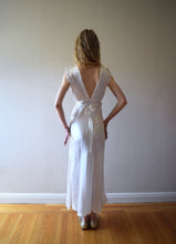 Load image into Gallery viewer, 1940s ivory satin bias cut gown . vintage nightgown . size xs to xs/small