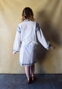 1920s embroidered set . 20s folk Hungarian dress . size xs to s