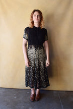 Load image into Gallery viewer, 1930s silk chiffon dress . vintage 30s floral dress . size s to s/m