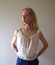 Load image into Gallery viewer, Antique corset cover . vintage Edwardian era cotton top . size small to xl