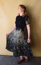 Load image into Gallery viewer, 1930s silk chiffon dress . vintage 30s floral dress . size s to s/m