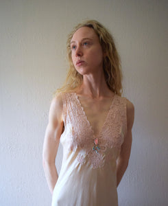 1930s silk satin gown . vintage slip dress . size xs to medium