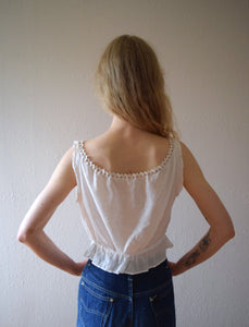 Antique corset cover . vintage Edwardian era cotton top . size small to xl