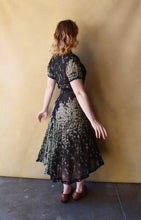 Load image into Gallery viewer, 1930s silk chiffon dress . vintage 30s floral dress . size s to s/m