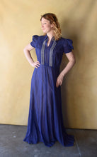 Load image into Gallery viewer, 1930s cotton gown . vintage 30s dress . size m to l