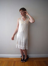 Load image into Gallery viewer, 1920s silk slip dress . vintage 20s chemise . size xs to small