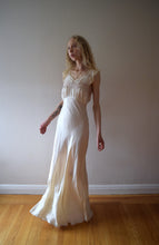 Load image into Gallery viewer, 1930s silk and lace gown . vintage slip dress . size xs