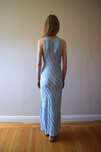 Load image into Gallery viewer, 1930s 1940s polka dot nightgown . vintage blue slip dress . size s to m