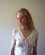 Load image into Gallery viewer, 1940s ivory satin bias cut gown . vintage nightgown . size xs to xs/small