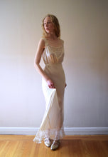 Load image into Gallery viewer, Vintage 1930s silk satin gown . bridal slip dress . size xs to medium