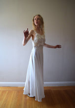 Load image into Gallery viewer, 1930s satin wedding dress . vintage 30s bridal gown . size small to s/m