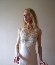 Load image into Gallery viewer, 1940s rayon satin slip dress . vintage 40s nightgown . size xxs to xs