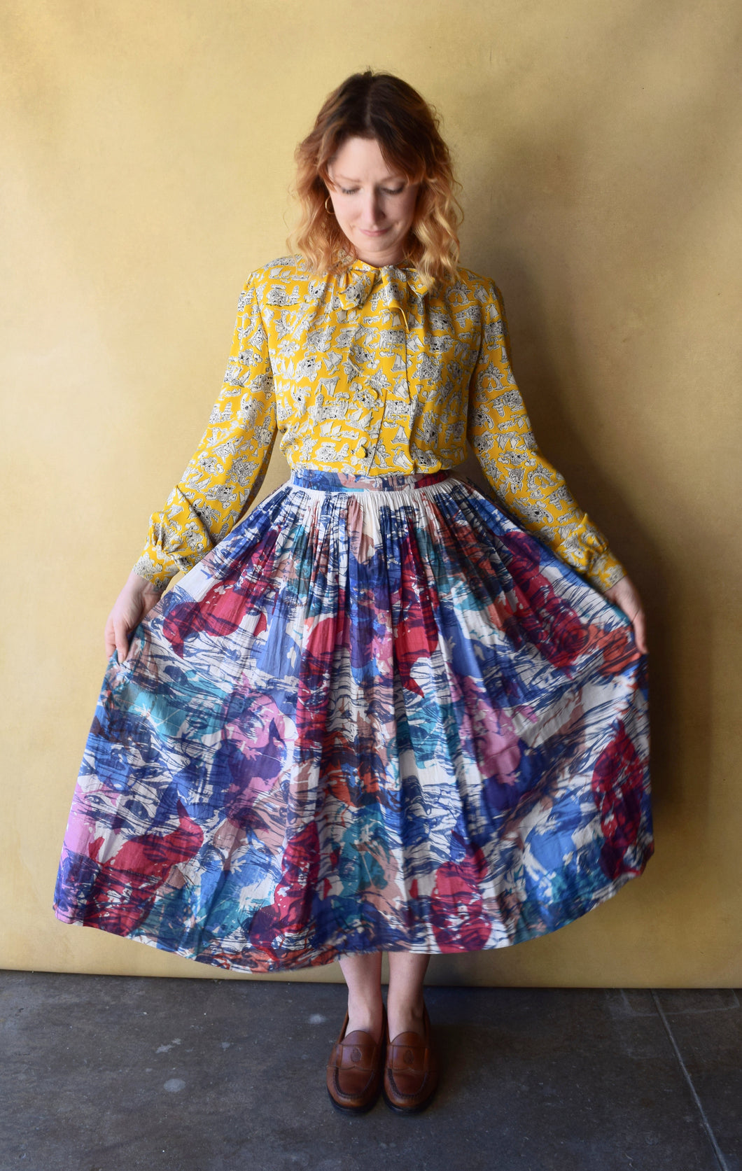 1950s skirt . vintage 50s skirt . size s