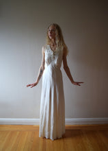 Load image into Gallery viewer, 1930s hand embroidered silk bias cut gown . size small to medium