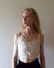 Load image into Gallery viewer, Antique net and lace top . vintage lingerie . size xxs to xs/small