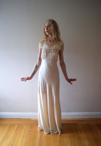1930s silk and lace gown . vintage slip dress . size xs