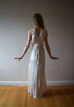 Load image into Gallery viewer, 1930s hand embroidered silk bias cut gown . size small to medium