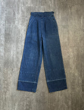 Load image into Gallery viewer, 1940s WAVES jeans . WWII naval buckle back denim . 26 waist