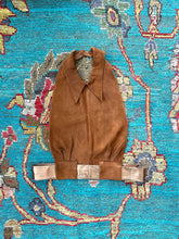 Load image into Gallery viewer, 1970s suede leather halter vest . size xs to small