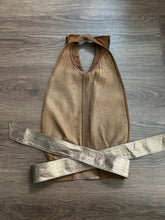 Load image into Gallery viewer, 1970s suede leather halter vest . size xs to small