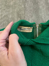 Load image into Gallery viewer, 1940s knit dress set . vintage 40s green knitwear . size xs to medium