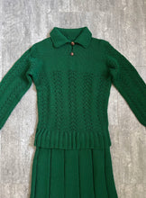 Load image into Gallery viewer, 1930s 1940s knit dress set . wool knitwear . size small to medium