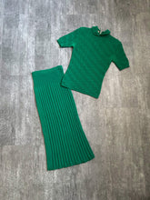 Load image into Gallery viewer, 1940s knit dress set . vintage 40s green knitwear . size xs to medium